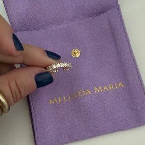Melinda Maria Gold Ear Cuff with White Crystals